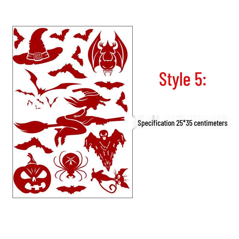 Halloween Blood Handprint & Bat Wall Stickers