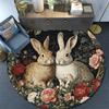 Rabbits Round Area Rug,Carpet Rug for Living Room Bedroom Sofa Playroom Decor,Non-slip Floor Mat