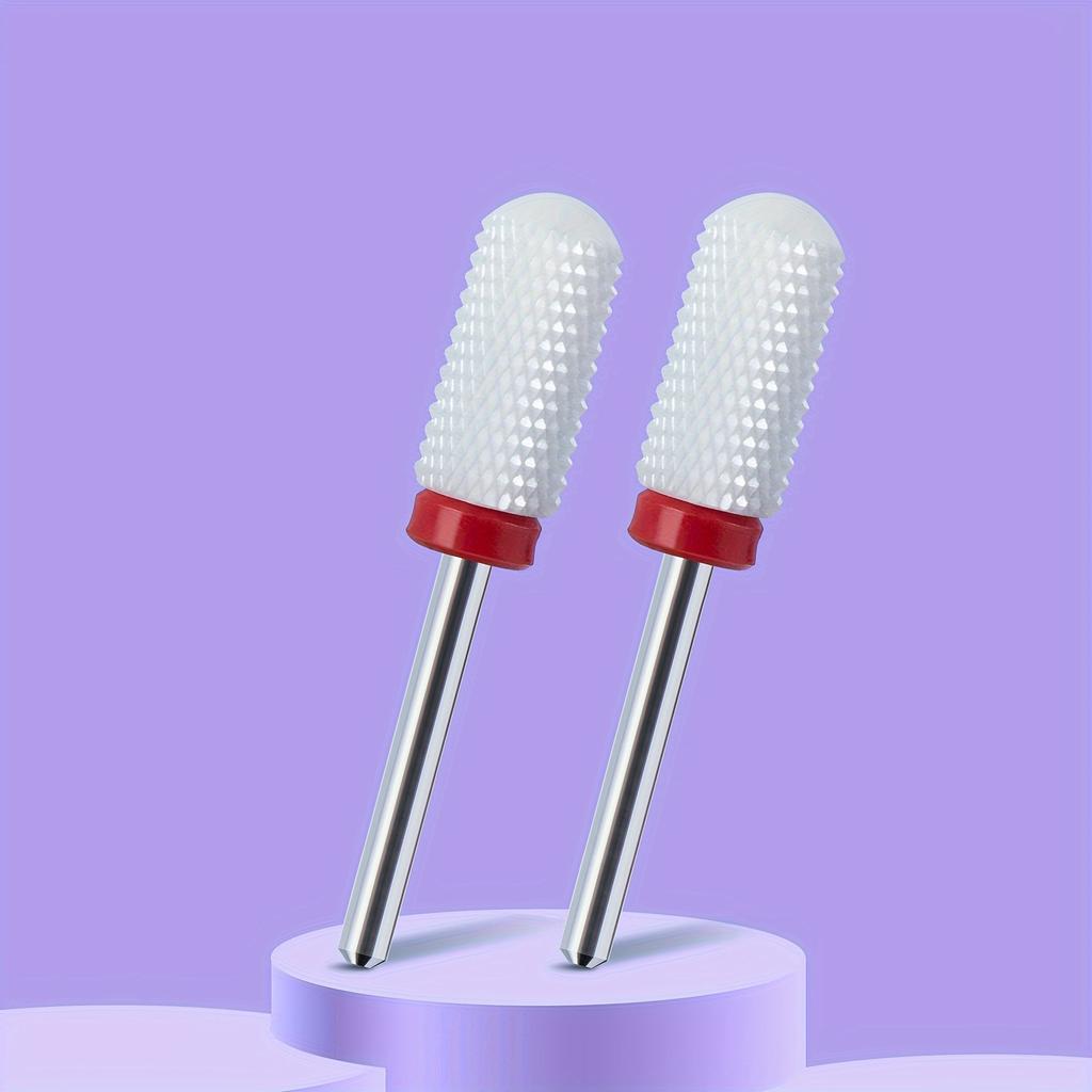 2PCS Tungsten Carbide Nail Drill Bits Gel Polish Remover 3/32 Inch Nail Art Files Cuticle Milling Cutter For Manicure Pedicure