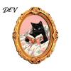 Metal Cabinets Decorative Magnets 1/6Pcs Halloween Retro Frame Refrigerator Magnet, Wooden Carved Magnet Decor Fridge for Home Office Cabinet