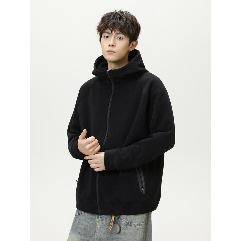 Double-sided Ollie Fleece Jacket Jacket Autumn and Winter Texture Loose Profile Tide Brand Thick Warm Hooded Sweater