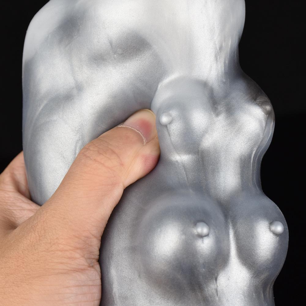 Masturbatoare pentru bărbați Dual Channel Forme ciudate asemănătoare vacii 16*9*6cm 720g Păpuși sexuale din silicon lichid Sex anal/vaginal