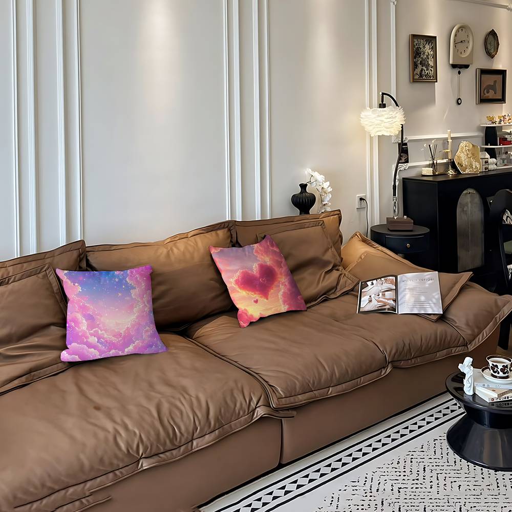 Art Sky Clouds Simple Pillow Case Removable Washable Cushion Cover – All-Season Soft Linen