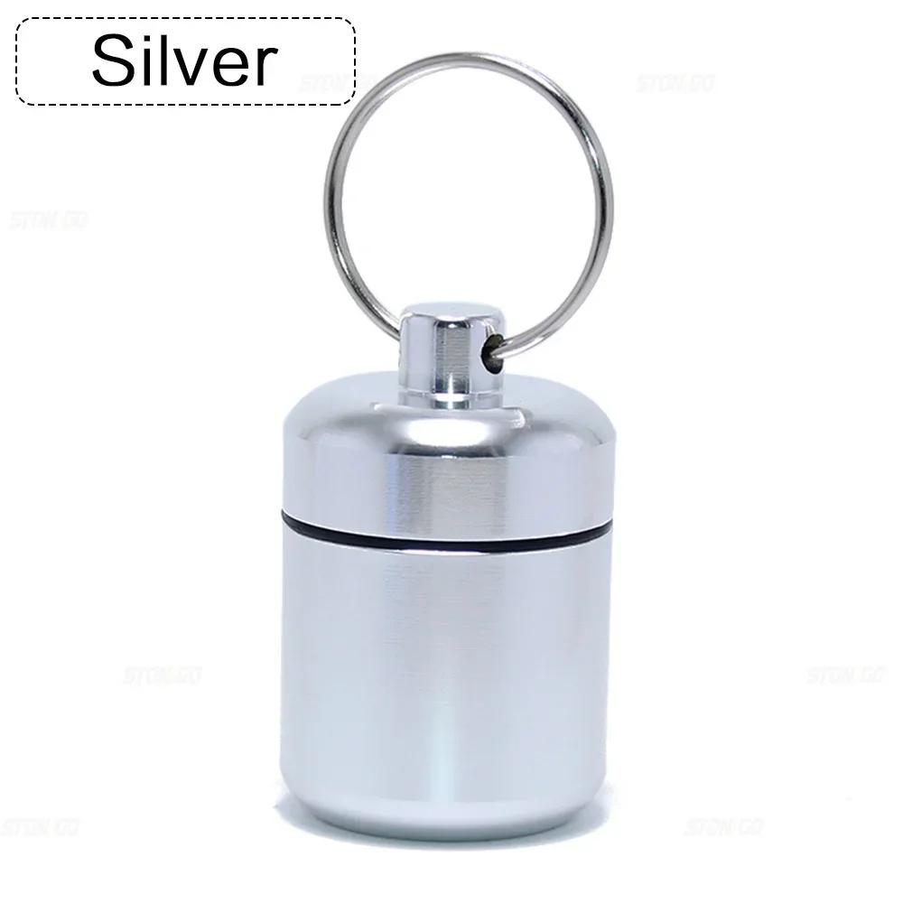 Aluminium Pillen Schlüsselanhänger Halter Kleine Pillendose Wasserdichter Organizer Stonego Tragbarer Pillenhalter Schlüsselanhänger