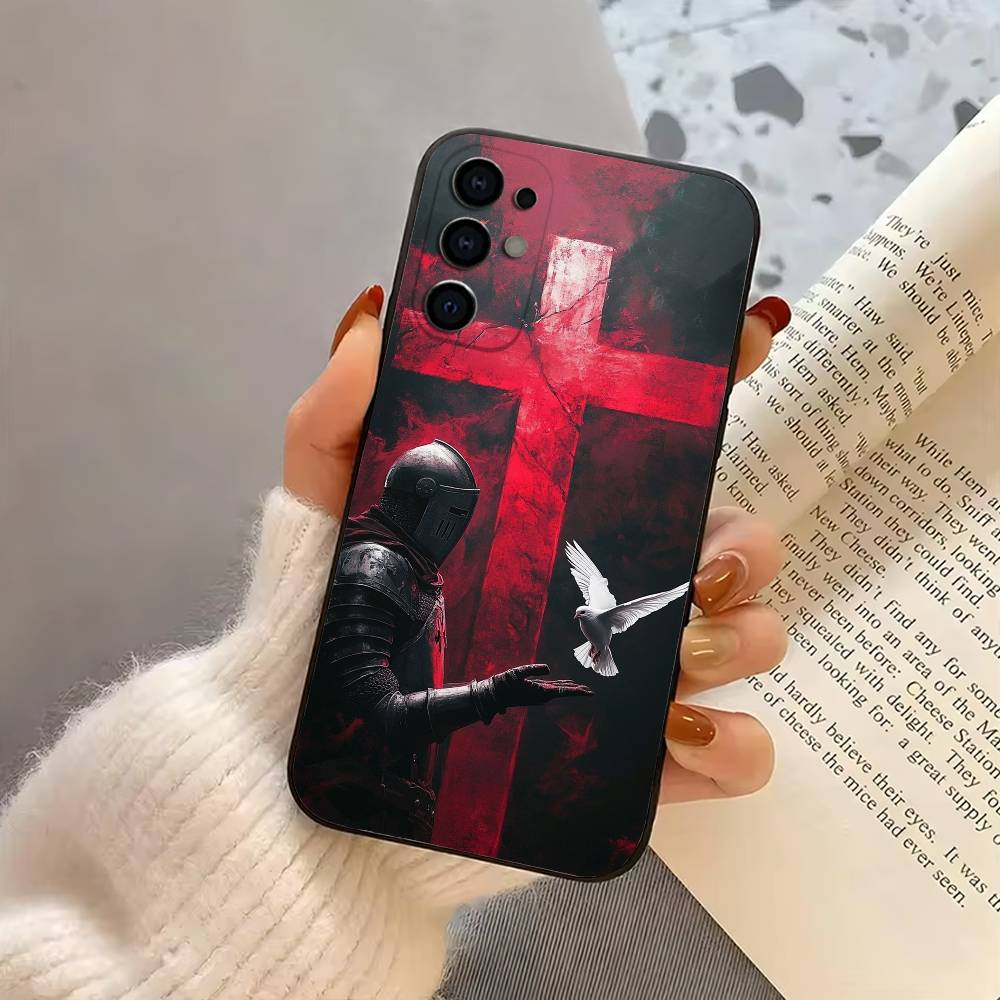 K-Knights T-Templar Phone Case Black Silicone Soft For Samsung S25,S24,S21,S22,S23,S30,Ultra,S20,Plus,Fe,Lite