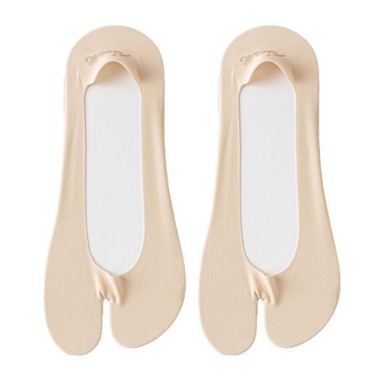 Flip Flop Tabi Socks for Women Elastic Split 2 Toe Socks Low Cut No Show Boat Sock Invisible Thin Cotton Sock