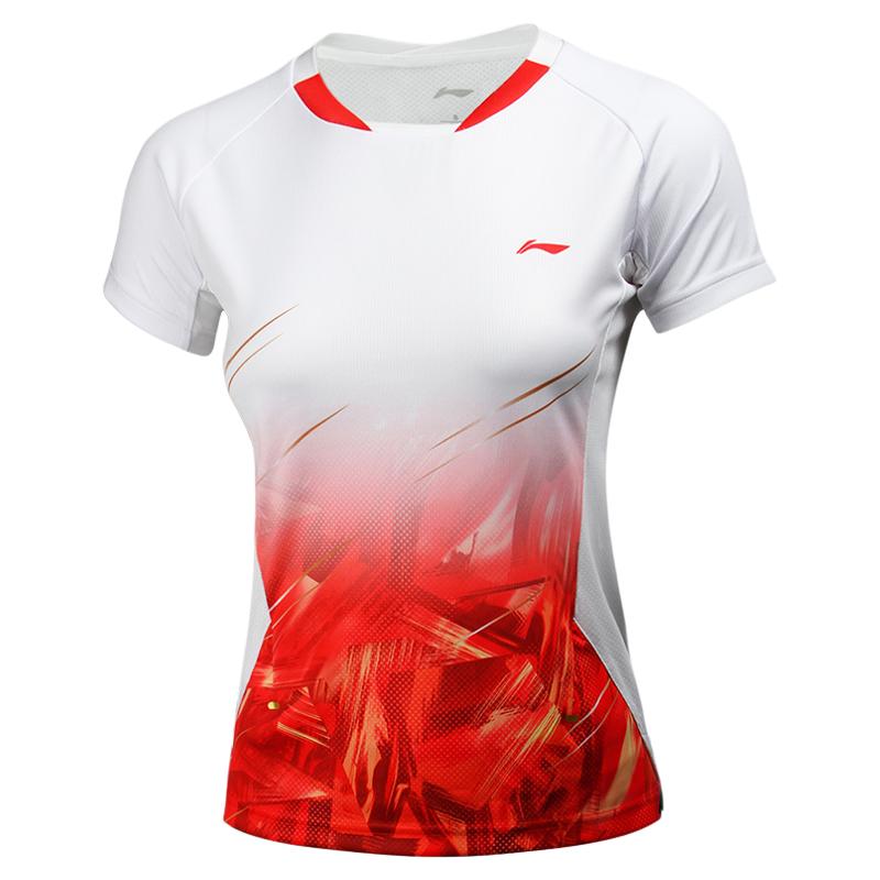 Li Ning Badminton Collection Badminton Jersey Women s White/Red AAYS626-1 2XL