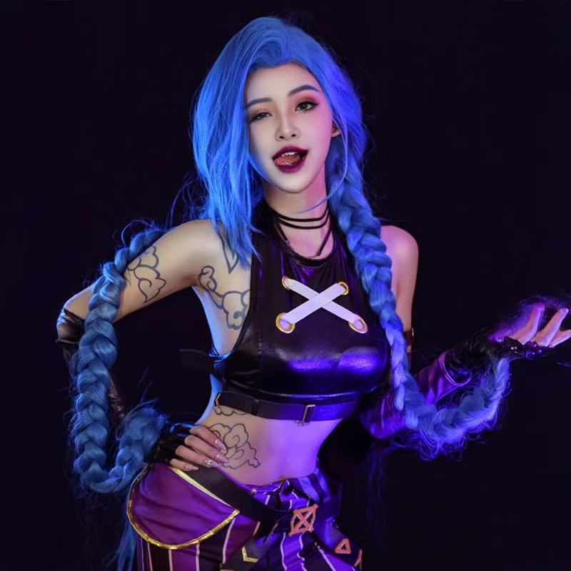Halloween Cosplay Costume LOL Coswear League Of Legends Battle Of Two Cities Jinx Cosplay Costume Game Anime Game Cos