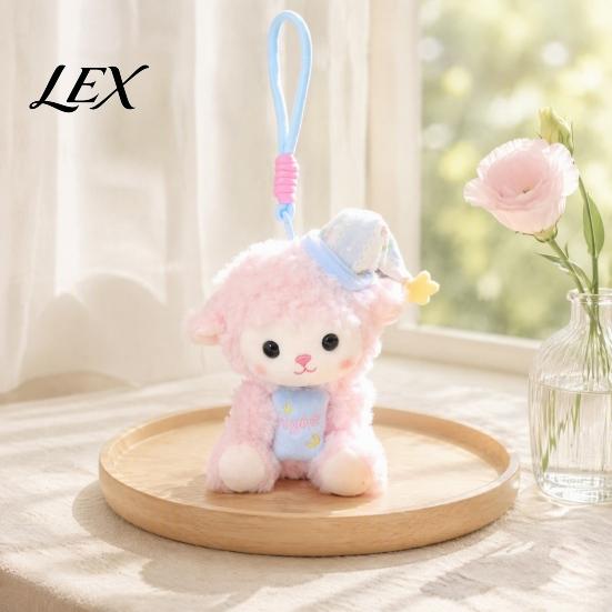 Plushie Gift for Girls Goodnight Sheep Plush Keychain, Cute Sleepy Lamb Stuffed Toy with Nightcap, Fluffy Keyring Soft Bag Charm Backpack And Nursery