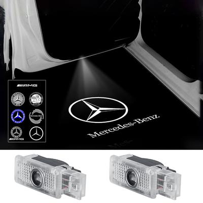 2pcs Car Door Welcome Light Auto Badge Projector Lamp For Mercedes Benz AMG Maybach W240/C-class W203/SLR C199/CLK W208 W209/SLK