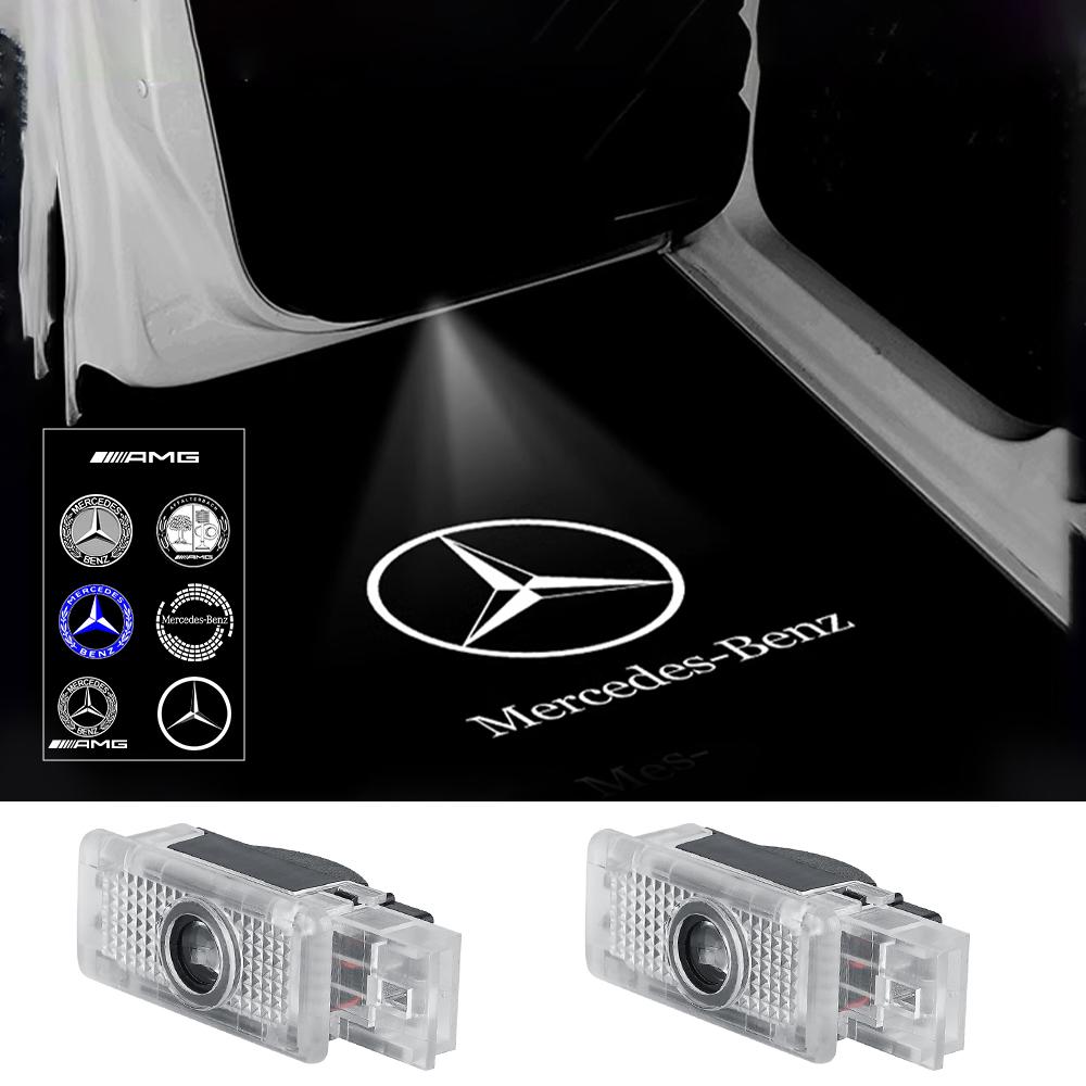 2pcs Car Door Welcome Light Auto Badge Projector Lamp For Mercedes Benz AMG Maybach W240/C-class W203/SLR C199/CLK W208 W209/SLK