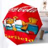 1pc Garfield Coca-Cola Automatic Open Close Umbrella with 8-Rib Windproof Canopy Compact Portable Travel Umbrella10287