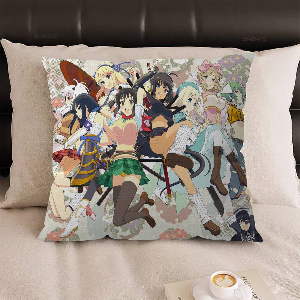 Game Senran Kagura Peach Personalized Pillow Dust Cover Bedroom Kids Party Decoration Pillowcase Birthday Children Gift 12x12Inch