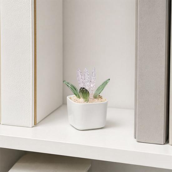 Artificial Potted Plant Handmade Colored Glaze Lavender Potted Plant
