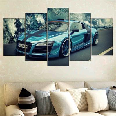 5 Pieces HD Print Sports Car Painting Canvas Picture Modern Home Decoration Living Room Wall Art Canvas Painting Artwork No Frame