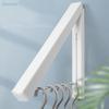 Foldable Wall-Mounted Clothes Hanger Rack - Space-Saving Aluminum Folding Hook Organizer for Bathroom,Bedroom & Laundry Room