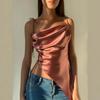 New Women's Sexy Suspender Satin Satin Camisole Top for Women's Outer Wear