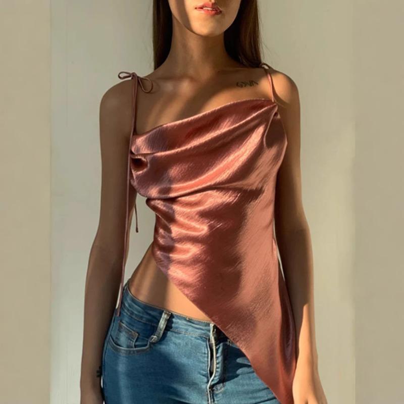 New Women's Sexy Suspender Satin Satin Camisole Top for Women's Outer Wear