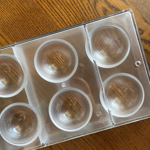 Large Half Ball Chocolate Mold, Polycarbonate Mold, Chocolate Semi-Sphere Mold, Tray (Large 2.5 Inch)