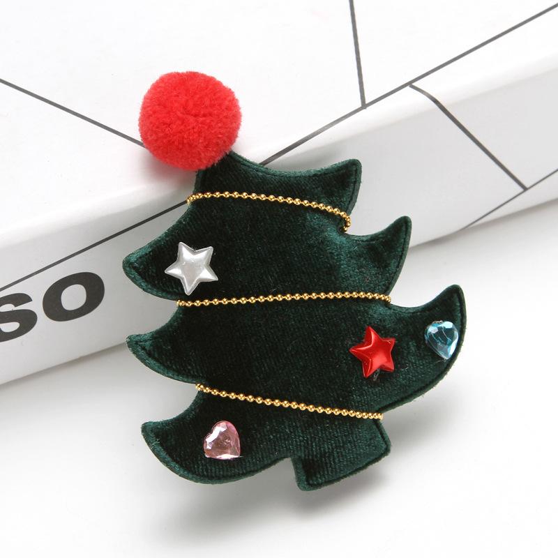 Velvet Tree Christmas Holiday Hairpin Girl Cute Plush Hairpin Children Gift Wholesale