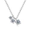 Silvere Glam European and American InS-style Three-stone Moissanite Necklace, Versatile and Simple Pendant, Girls' High-end Collarbone Chain
