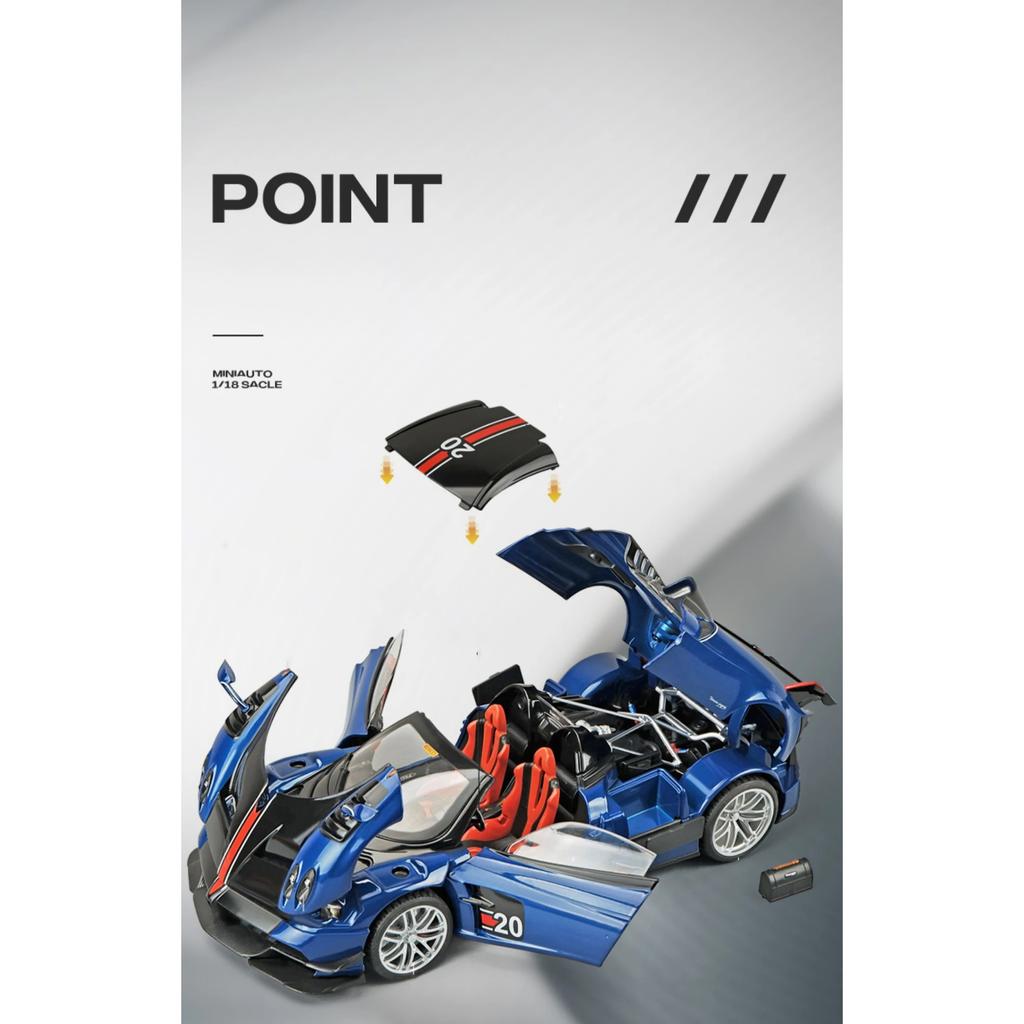 1/18 Pagani Huayra BC Supercar Alloy Car Diecasts & Toy Vehicles Car Model Sound and Light Παιχνίδια αυτοκινήτου για παιδιά Δώρα