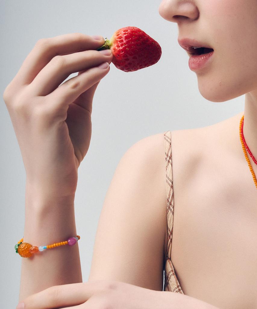 Dana Burton Juicy Orange Glass Bracelet