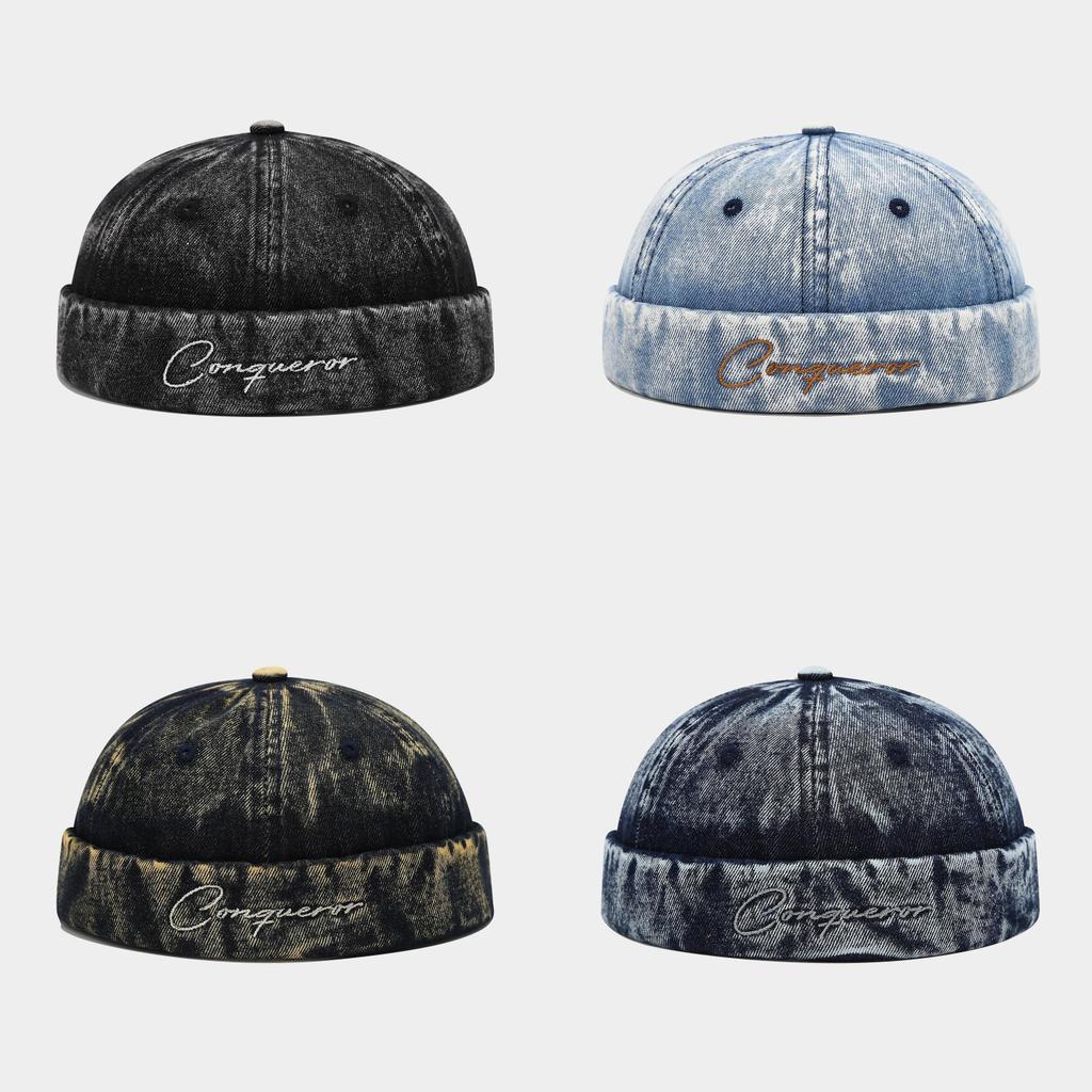 Denim Dad Hat With Embroidered Letters For Casual Street Style In Winter