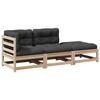 VidaXL Salon de jardin 3 pcs avec coussins bois de pin massif, ensemble de canapés d'extérieur, ensemble de canapés de 3295830