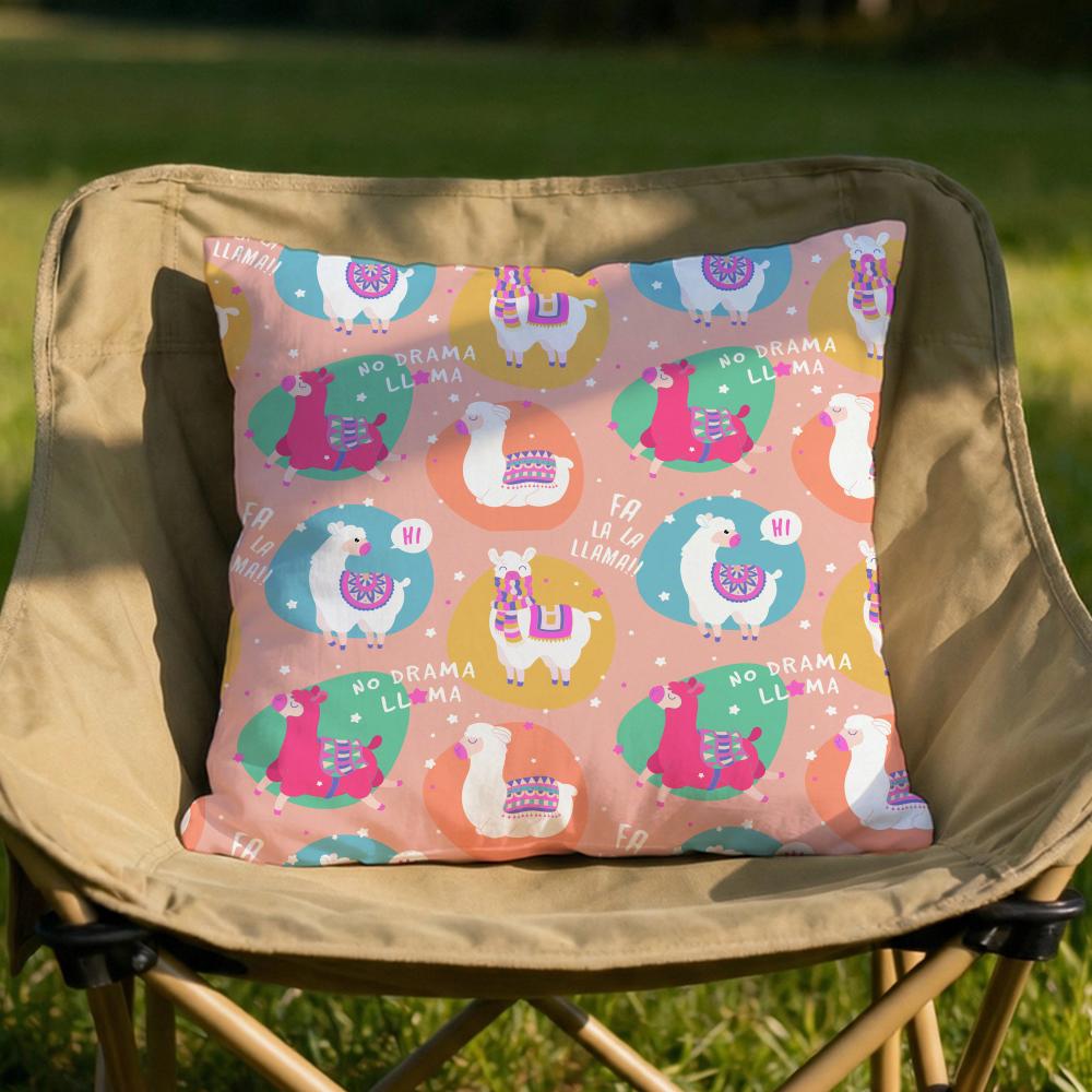 

Cartoon Llama Pattern Cushion Cover Soft Reversible Durable Pillow Cover MultiScene Use for Home Car Daily Comfort 30X30cm