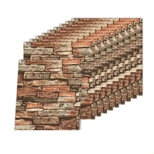 10-Pack Self-Adhesive 3D Wall Panels with Brick Texture Design 35x38 Cm Peel Stick for Home Decor DIY Wall Covering