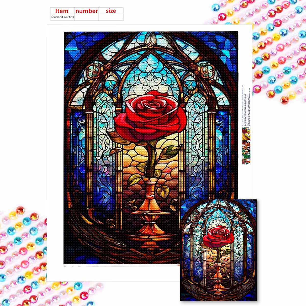 

DIY Diamond Painting Charming Flowers Cross Stitch Kit Mosaic Art Diamond Painting Full Circle Diamond Home Decoration Round 20x30cm
