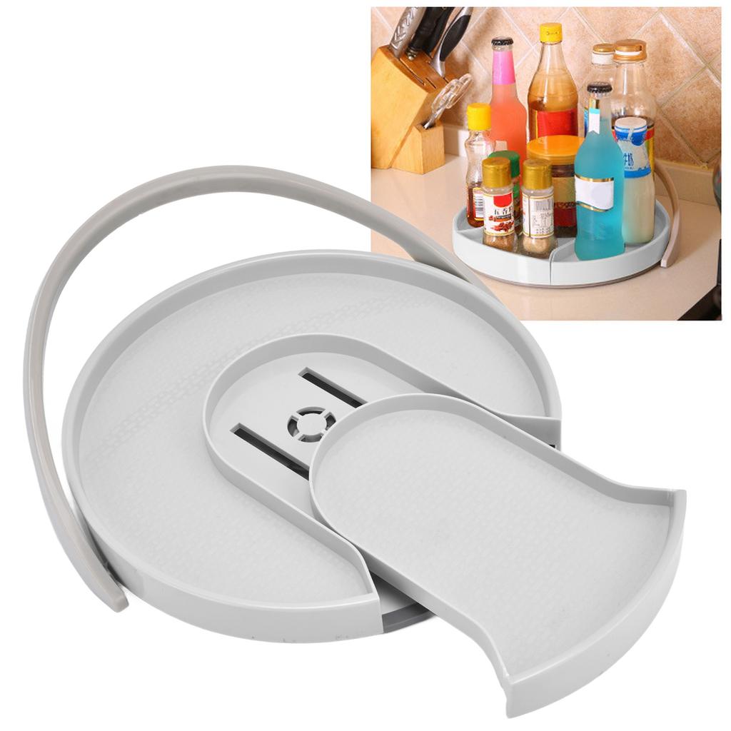 Kitchen Storage Turntable Non Skid Kitchen Spice Beverage Pull Out Rack for Kitchen Cabinets Pantry