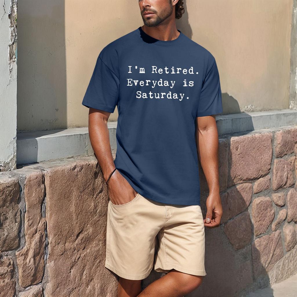 Men's Popular T-shirt Printed Round Neck Short Sleeve T-shirt