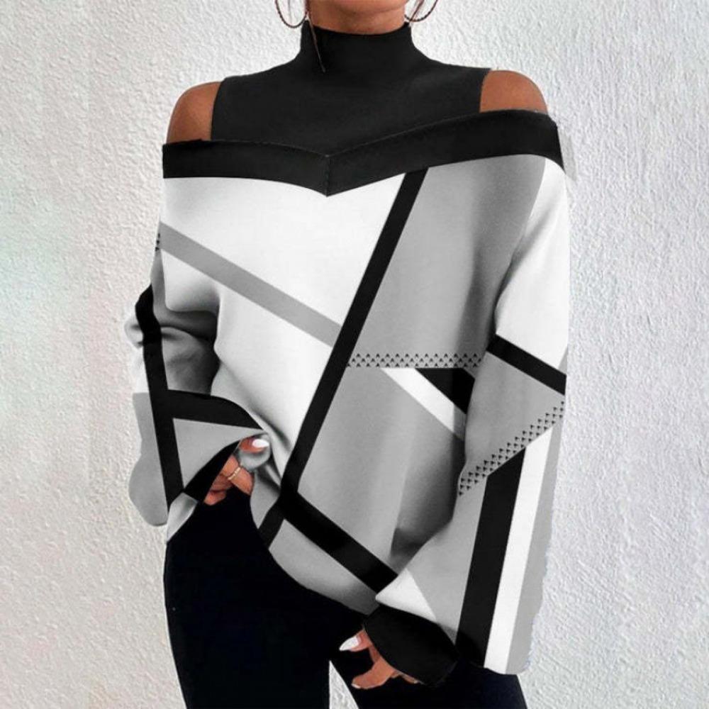 BITCED Women's Fashion Casual Autumn Winter Long Sleeve Half Turtleneck Blouses & Shirts