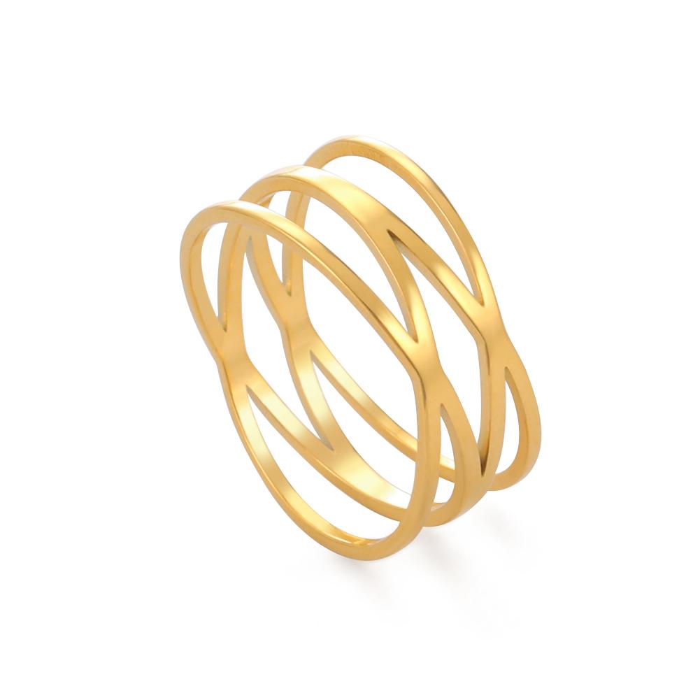 Cross Gold Women's Rings Stainless Steel Wedding Engagement Casual Ring Female Jewelry Gift for Lover