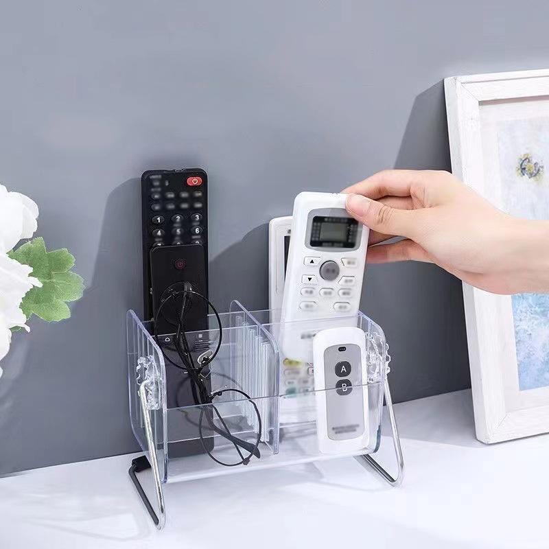 1pc 6 grids brown/green Household remote control&glasses rotatable Storage Plastics Shelf,multipurpose sorting rack for dormitory&Office&Home.