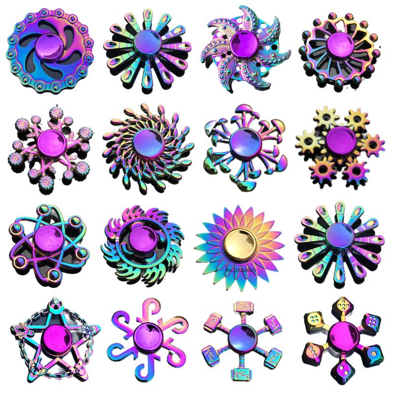 2pcs Metal Rainbow Fidget Spinner Gradient Color R188 Mute Bearing EDC Hand Spinner Fingertip Gyro Anti-Anxiety Kids Adult Toys