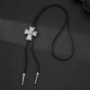 Punk denim bolo tie tie cross turquoise sweater chain rope alloy pendant necklace