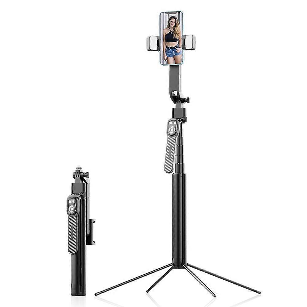 Q530TK Expandable Auto Face Tracking Tripod with Dual Lights 360° Rotating Metal Phone Stand Selfie Stick
