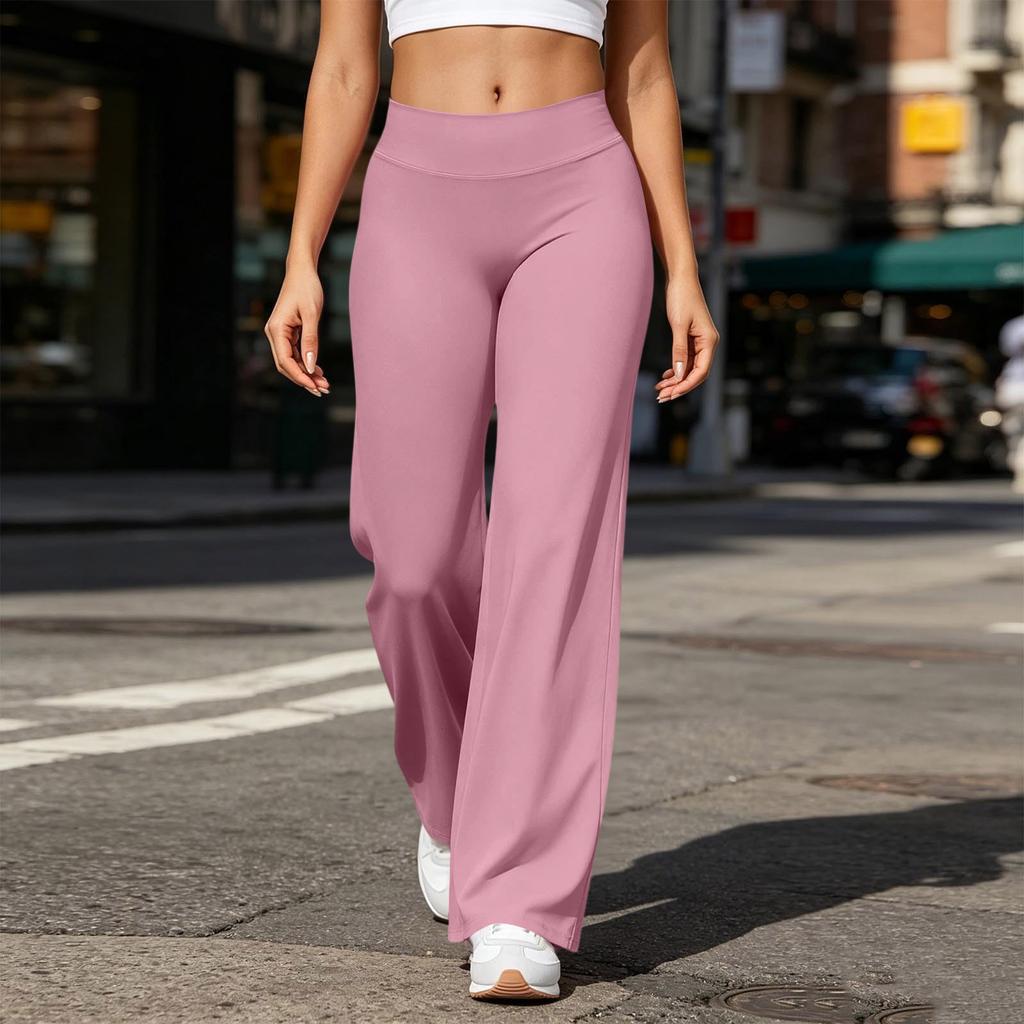 Women's High Waist Straight Leg Yoga Pants with No Toe Design