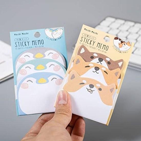 Sticky notes memo pad cute animals 6 book set 45 sheets6 books 270 sheets message seals notebook paper animal-shaped interesting stationery strong you