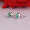 Natural Kingman Turquoise Hammered Stud Earrings.