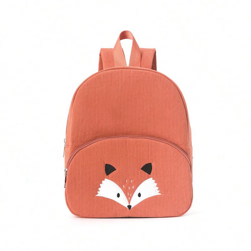 Cute Animal Corduroy Kids Backpack One Size