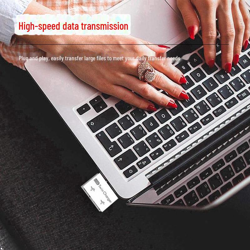 High-Speed USB Extender with Dual USB Charger - Portable and Convenient