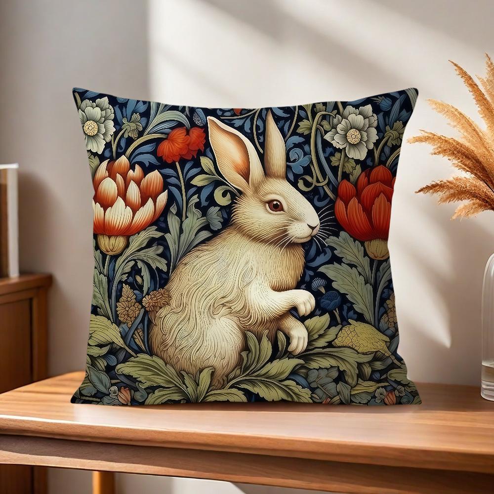 Retro Zacht Kussensloop Voor W-William M-Morris Bank Kunst Leven Konijn Kamer Huisdecoratie Beschermhoezen Zonder Vulling