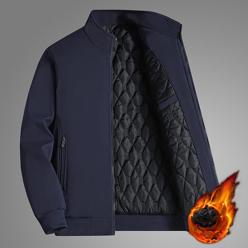Jacket Cotton Thickened Thermal Stand-up Collar Top Dad Large Size Casual Cotton-padded Clothes