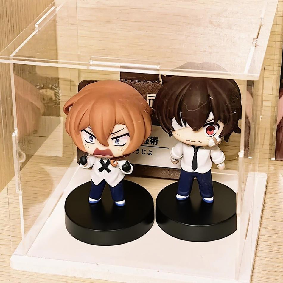 Q version 7cm bungo dogs vagrants dazai osamu chuuya nakahara figure pvc Japanese cartoon model statuettes decoration toy collec