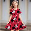 Children Clothes Girls Short Sleeve Dress Cartoon Minnie Mouse Printed
