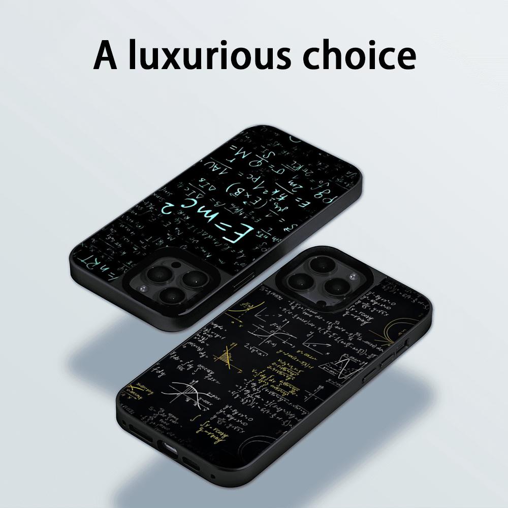 Cool Formula Equation Cool Pattern Phone Case for iPhone 17 16 E 15 14 13 12 Pro Max Sheepskin Silver-edged Protective Case